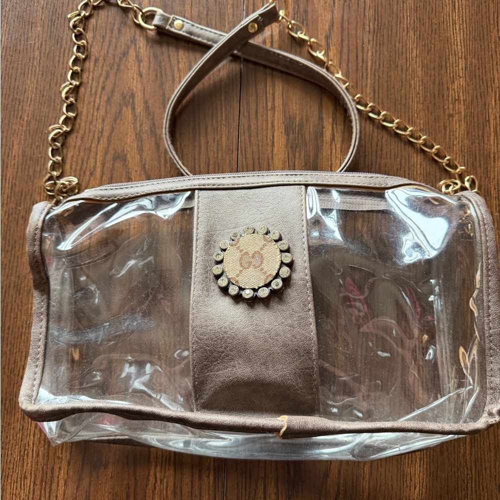 Transparent Brown Designer Shoulder Bag